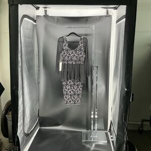 Elegant Black and White Floral Mini Dress